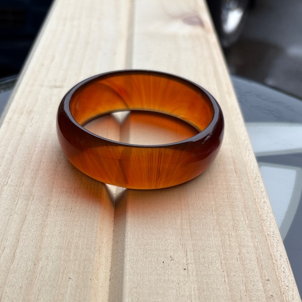 Vintage Honey / Cherry Amber Bracelet.  Lucite?